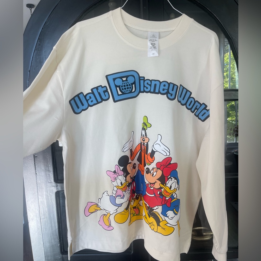 Disney Parks Off White Long Sleeve Tee with Classic Characters